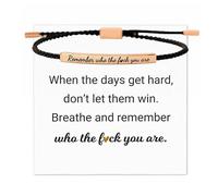 Inspirierendes Armband für Frauen, Aufschrift "Remember Who The F You Are", motivierendes Armband für Frauen