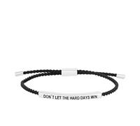 Inspirierendes Gravur Armband für Freunde, Silberfarbenes Wickelarmband mit Spruch Don't Let The Hard Days Win, Unisex Motivationsarmband,Damen-Edelstahlarmband als Geschenk