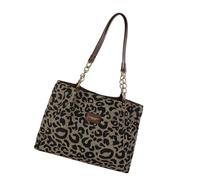 Inspirierte Canvas Geldbörse mit Leopardenmuster, geräumig, für Damen, täglicher Gebrauch, großes Fassungsvermögen, Leopardenmuster, Canvas Tasche, Vintage Stile, Schultertasche, elegante für Damen,