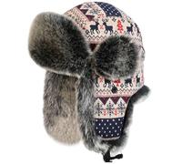 Insun Unisex Wintermütze Gestrickt Fliegermütze Pilotenmütze Russenmütze Ohrenschützer Schwarz 2 M Hut Umfang 58cm
