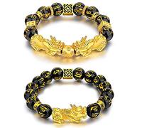 Integrity.1 2 Stück Feng Shui Perlenarmband, Armband mit Handgeschnitztem, Mantra Perlen Armbänder, Verstellbare Feng Shui Armbänder, für Die Gewinnung Von Reichtum und Viel Glück