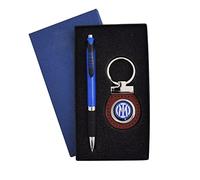 Inter International Nerozzurri Set Stift und Schlüsselanhänger mit offiziellem Logo in Kartonbox