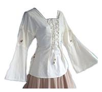 Inter-Moden Mittelalter Edle Bluse - Damen Alisa L/Natur