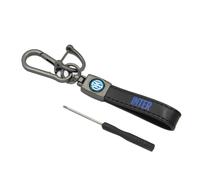 Inter Schlüsselanhänger aus bedrucktem Leder mit Karabiner und Ring, offizielles Produkt 153608
