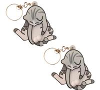 Interaktiver Schlüsselanhänger Frecher Katze, 2 Stück Schlüsselanhänger Frecher Katze, Niedlicher Kätzchen Schlüsselanhängers Drehbaren Katzeneiern, Neuartiger Taschenanhänger Wackelndem Kätzchen