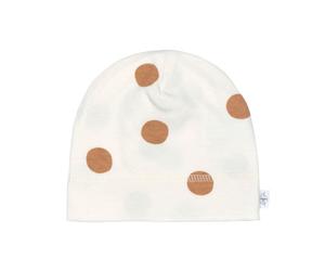 Interlock Beanie GOTS Big Dots milky, - 74/80, 7-12 months