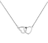 Interlock-Herz-Halskette Sterling Silber Anhänger für Frauen Teenager Mädchen Zierliche Unendlichkeit Ewigkeit Liebe Choker-Halsketten niedliches Anfängliches Verstellbare Kette Schmuck Geschenke