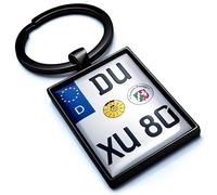 Internetservice Timo Lindner Schlüsselanhänger mit personalisiertem Motorradkennzeichen Schwarz Nummernschild Motorrad Personalisiert Individuell