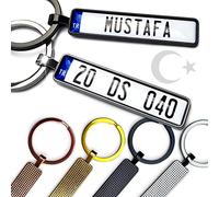 Internetservice Timo Lindner Schlüsselanhänger Türkei mit Kennzeichen oder Name Personalisiert Nummernschild Autokennzeichen Türkisch