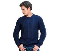 INTI ALPACA Herren Dicker Basic Pullover -Rundhalskragen Strickpullover - Gestrickte Alpaka Pullover - Handgestrickter- Winter Alpakapullover- Schwarz (X-Large)
