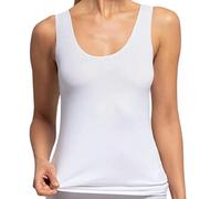 Intimitaly Damen Tank Top Baumwolle, Weißes Tanktop mit breiter Schulter, Medium, 2er Pack