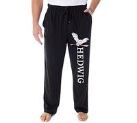 INTIMO Harry Potter Adult Mens' Hedwig and Nimbus 2000 Broom Pajama Lounge Pants (M) Black