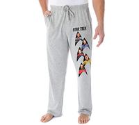 INTIMO Star Trek Men's Captain Kirk Picard Janeway Archer Sisko Insignia Stack Lounge Pajama Pants (Medium) Heather Grey