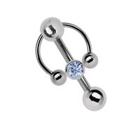 Intimpiercing ADELIA´S "Piercing Intimpiercing", Damen, Gr. 10, blau (hellblau), Titan, Piercings, Titan - Klitoris - Banane mit 5 mm Lochkugel (39346822-0) hellblau