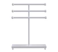 INTIRILIFE 3-stufiger Schmuckbaum Schmuckständer aus Eisen in Weiß - 31 x 10 x 41 cm - Präsentationsständer für Ketten Armbänder zum Ablegen und Aufbewahren von Accessoires oder Schmuck