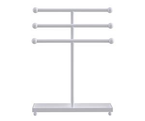 INTIRILIFE 3-stufiger Schmuckbaum Schmuckständer aus Eisen in Weiß - 31 x 10 x 41 cm - Präsentationsständer für Ketten Armbänder zum Ablegen und Aufbewahren von Accessoires oder Schmuck