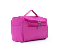 Intirilife Tragbare Kosmetiktasche in PINK - Geräumiger Polyester Kulturbeutel Koffer mit Tragegriff, Reißverschluss, Netz Fach und zahlreichen Innen und Außentaschen