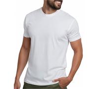 INTO THE AM Herren T-Shirt - Kurzarm Rundhalsausschnitt weich taillierte T-Shirts S - 4XL frische Klassische T-Shirts, Essential - weiß, XL