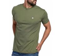 INTO THE AM Herren-T-Shirt mit Logo, kurzärmelig, Rundhalsausschnitt, weich, tailliert, Größe S - 4XL, frisch, klassisches Basic-T-Shirt, Olivgrün, Mittel