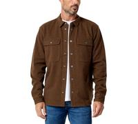 INTO THE AM Sierra Herren-Hemdjacke S-4XL Twill Casual Herbst Mode Langarm Knopfleiste, Braun, XL