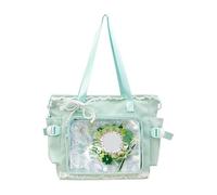 Introti Adrette Kuriertasche für Damen, japanischer Stil, zum Präsentieren von Abzeichen, niedliche Schleife, Anime, Umhängetasche, mit verstellbaren Schultergurten, Uniform, Schultertaschen