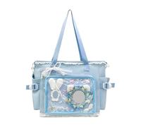 Introti Adrette Kuriertasche für Damen, japanischer Stil, zum Präsentieren von Abzeichen, niedliche Schleife, Anime, Umhängetasche, mit verstellbaren Schultergurten, Uniform, Schultertaschen