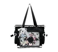 Introti Adrette Kuriertasche für Damen, japanischer Stil, zum Präsentieren von Abzeichen, niedliche Schleife, Anime, Umhängetasche, mit verstellbaren Schultergurten, Uniform, Schultertaschen