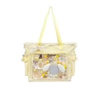 Introti Adrette Kuriertasche für Damen, japanischer Stil, zum Präsentieren von Abzeichen, niedliche Schleife, Anime, Umhängetasche, mit verstellbaren Schultergurten, Uniform, Schultertaschen