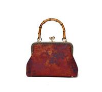 Introti Damen-Handtasche aus Satin, chinesischer Stil, bedruckt, Hobo-Clutch mit Kettenriemen, Crossbody-Tasche für Reisen, Einkaufen, Arbeit, Dating, den täglichen Gebrauch, rot, 220*150*70MM
