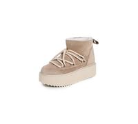 INUIKII Damen Klassische Niedrige Plateau Stiefel, Beige, 37.5 EU
