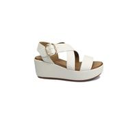 Inuovo 123107 cremeweisse Damen Sandalen Keilabsatz Schnalle Leder 39