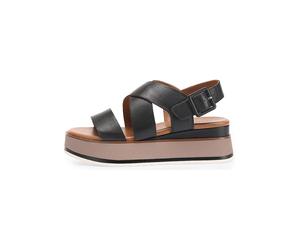 INUOVO Leder-Sandalen in Schwarz - Größe 39 | Damen Sandalen