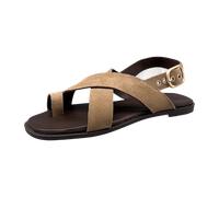 Inuovo Pantoletten für Damen aus Italien, Spanien und Portugal für Damen, beige, Größe 36 EU