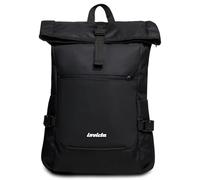 Invicta ACT FOLD Rucksack aus nachhaltigem Stoff, Praktisch & Unisex Leicht, kompakt, mit Laptopfach & Rollup Funktion;Büro, Reise, Arbeit, Fahrrad Backpack, Daypack, italienisches Design schwarz