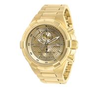 Invicta Aviator 28122 Herren Uhr - Wasserdicht - Analog - Quarzuhrwerk - Edelstahl mit goldenen zifferblat - 50mm