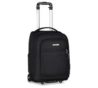 Invicta Bump Schultrolley, Schwarz, 38 l, Doppelfach, Teleskopstange, 75 mm Räder, ausgestattete Tasche, PC-Fach, Trinkflaschentaschen, mittlere und obere Schule, Jungen, Mädchen