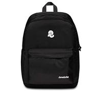 Invicta Carlson Schulrucksack, Schwarz - Innentasche, PC-Tasche, Seitentasche für Trinkflasche - Reiserucksack, Universitätsrucksack - Eco Material, Jet Black, 30 x 41,5 x 18, Casual