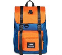 Invicta CHAT COLORBLOCK LEGACY, Rucksack aus nachhaltigem Stoff, Praktisch & Unisex, Leicht, kompakt, mit Laptopfach, Büro, Uni, Arbeit; Reise, Sport&Freizeit, italienisches Design, blau/orange