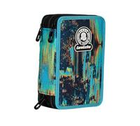 Invicta Federmäppchen, Mäppchen, Mehrfarbig, Federtasche für Schreibwaren, Etui mit Stiften, Kugelschreiber, & mehr, 3 Fächer, Mädchen & Jungen, Schule - Grundschule, XXL, Mehrfarbig