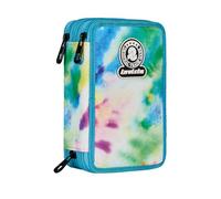 Invicta Federmäppchen, Mäppchen, Mehrfarbig, Federtasche für Schreibwaren, Etui mit Stiften, Kugelschreiber, & mehr, 3 Fächer, Mädchen & Jungen, Schule - Grundschule, XXL, türkis