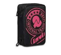 Invicta Federmäppchen, Mäppchen, mehrfarbig, Federtasche für Schreibwaren, Etui mit Stiften, Kugelschreiber, & mehr, 3 Fächer, Mädchen & Jungen, Schule - Grundschule, XXL, LOGO