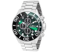 Invicta Grand Diver 48586 Herren Uhr - Wasserdicht - Analog - Quarzuhrwerk - Edelstahl mit grünen zifferblat - 52mm