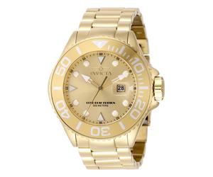 Invicta Grand Diver 48613 Herrenuhr - Quarzwerk - Edelstahl mit goldenem Zifferblatt - 52 mm Einheitsgröße