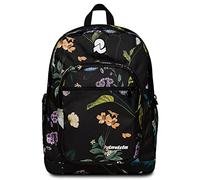 Invicta JELEK FANTASY Schulrucksack, Schwarz - Doppelfach - PC-Tasche, Trinkflaschenhalter, Organizer innen - Rucksack für Jungen, Freizeit - Eco Material, Black Flowers, 32 x 43 x 25 cm, schule