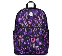 Invicta Jelek Fantasy Schulrucksack, Violett, Doppel-Rucksack mit super geräumiger Tasche für PC oder Tablet, Trinkflasche und Tasche mit Organizer, mittlerer Rucksack oben und Reisen, Mädchen,