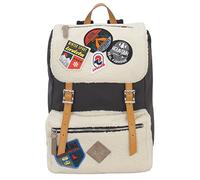 INVICTA Jolly Bear Patch Praktischer Rucksack, für Freizeit, Ausflüge, Uni, Büro; Laptopfach, Unisex; Tagesrucksackfür Damen & Herren; Italienisches Design, grau/weiß