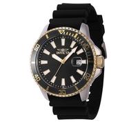 Invicta Pro Diver 46132 Herren-Armbanduhr - wasserdicht - Analog - Quarzuhrwerk - Edelstahl mit schwarzem Zifferblatt - 45 mm