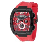Invicta Racing 48473 Herren Uhr - Wasserdicht - Analog - Quarzuhrwerk - Edelstahl mit roten zifferblat - 43mm
