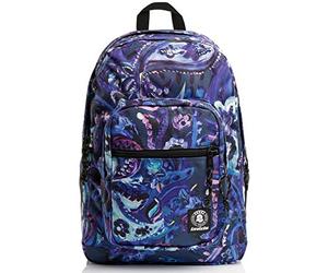 Invicta Rucksack aus nachhaltigem Stoff, Backpack mit Trinkflaschenfach, Laptopfach, Extra Platz - 38 LT - Unisex, für Schule, Sport und Freizeit, italienisches Design, blau, JELEK FANTASY