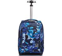 Invicta TROLLEY, 2 in 1, Schulranzen mit Rollen, Rucksack mit Trolleyfunktion, ab 1. Klasse, für Schule, Reisen, für Mädchen&Jungen, blau, CAMO SHADE